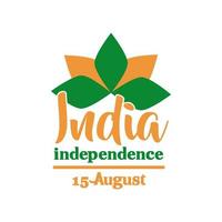 Indien Unabhängigkeitstag Feier mit Lotusblume flachen Stil Vektor-Illustration Design vektor