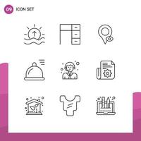 9 Entwurfskonzept für mobile Websites und Apps Kundengericht Büro Lebensmittelkarte editierbare Vektordesign-Elemente vektor