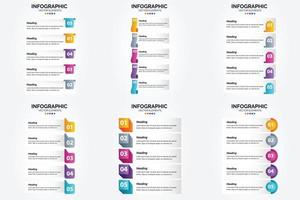 flaches Designset der Vektorillustrations-Infografiken für Werbebroschürenflieger und -zeitschrift vektor