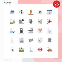 modern uppsättning av 25 platt färger pictograph av exportera app morot bricka försäljning redigerbar vektor design element
