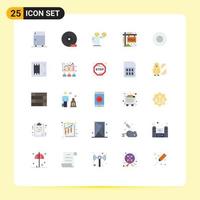 25 flache Farbpakete für die Benutzeroberfläche mit modernen Zeichen und Symbolen des Einkommenseigentumsperipheriegeräthauses emoji editierbare Vektordesignelemente vektor