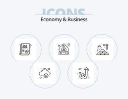 Economy und Business Line Icon Pack 5 Icon Design. kaufen. Klemmbrett. Idee. Strategie. Unternehmen vektor