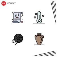 4 kreative Symbole moderne Zeichen und Symbole der Balance Fußballgesetze Thermometer Kick editierbare Vektordesign-Elemente vektor