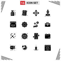 Stock Vector Icon Pack mit 16 Zeilenzeichen und Symbolen für Fehler Dieb Pfeil Spion Hacker editierbare Vektordesign-Elemente