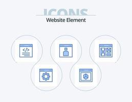 hemsida element blå ikon packa 5 ikon design. gränssnitt. avatar. internet. gränssnitt. kodning vektor
