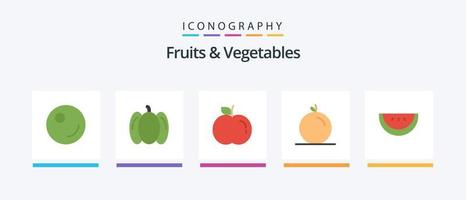 Obst und Gemüse Flat 5 Icon Pack inklusive. Orange. . kreatives Symboldesign