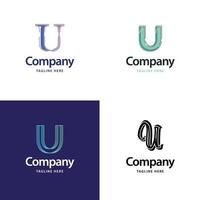 brev u stor logotyp packa design kreativ modern logotyper design för din företag vektor