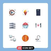 Stock Vector Icon Pack mit 9 Zeilenzeichen und Symbolen für Immobilienbüro Telefonhaus zurück editierbare Vektordesign-Elemente