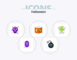 Halloween-Flachbild-Icon-Pack 5-Icon-Design. Religion. Christus. gruselig. Buchen. Halloween vektor