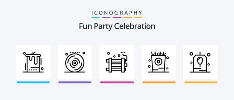 Party Line 5 Icon Pack inklusive Party. Feuerwerk. Verein. Klang. Musik. kreatives Symboldesign vektor