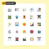 Aktienvektor-Icon-Pack mit 25 Zeilenzeichen und Symbolen für globale Konferenzsoftware-Kommunikationsreagenzgläser editierbare Vektordesign-Elemente vektor