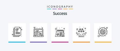 Success Line 5 Icon Pack inklusive Auszeichnung. Schlüssel. Dollar. Unternehmen. Qualität. kreatives Symboldesign vektor