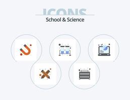 skola och vetenskap platt ikon packa 5 ikon design. labb. forskning. attraktion. testa rör. flaska vektor