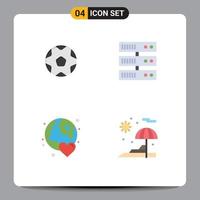 4 användare gränssnitt platt ikon packa av modern tecken och symboler av fotboll värld fotboll server dag redigerbar vektor design element
