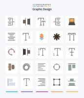 kreatives Design 25 flaches Icon Pack wie Text. ausrichten. Text. Hardware. Laptop vektor