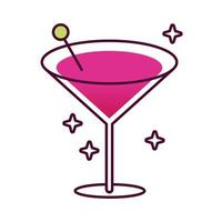 färsk cocktail drink detaljerad stilikon vektor