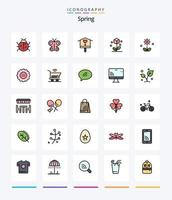 kreativer Frühling 25 Zeilen gefülltes Icon Pack wie Frühling. Blume. Feder. Blumen. Feder vektor
