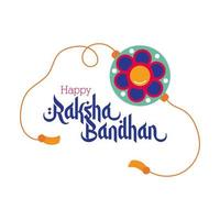 Happy Raksha Bandhan Blume Armband Zubehör flachen Stil vektor