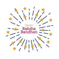 fröhliches raksha bandhan feuerwerk spritzt mit sternen flachem stil vektor