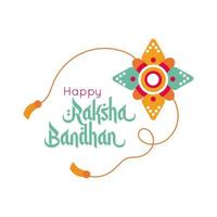 Happy Raksha Bandhan Blume Armband Zubehör flachen Stil vektor