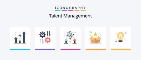 talang förvaltning platt 5 ikon packa Inklusive stjärna. låda. hjul. atom. stjärna. kreativ ikoner design vektor