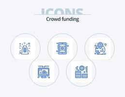 Crowdfunding blaues Icon Pack 5 Icon Design. Wahrzeichen. finanziell. Vereinbarung. Währungszeichen. Banken vektor