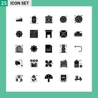 uppsättning av 25 modern ui ikoner symboler tecken för fokus pil drycker mål lykta redigerbar vektor design element