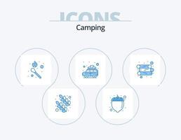 camping blå ikon packa 5 ikon design. . logga. match. energi. resa vektor