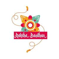 Happy Raksha Bandhan Blume Armband Zubehör flachen Stil vektor