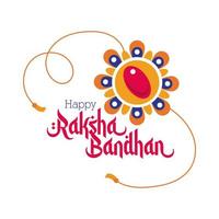 Happy Raksha Bandhan Blume Armband Zubehör flachen Stil vektor