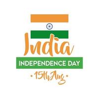 Indien Unabhängigkeitstag Feier mit Flagge flachen Stil vektor
