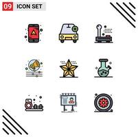 Stock Vector Icon Pack mit 9 Zeilenzeichen und Symbolen für Hardware-bearbeitbare Vektordesign-Elemente für Weihnachtsschrei-Geräte