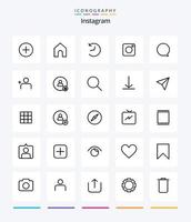 kreativ Instagram 25 översikt ikon packa sådan som Instagram. gränssnitt. uppdatera. Instagram. social vektor