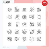 universell ikon symboler grupp av 25 modern rader av rör labb media redskap vetenskap redigerbar vektor design element