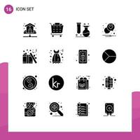 16 kreative Symbole, moderne Zeichen und Symbole für Geschenk, Liebe, Chemie, Herzrohr, editierbare Vektordesign-Elemente vektor