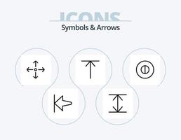 symboler och pilar linje ikon packa 5 ikon design. . uppåt. . kollaps vektor