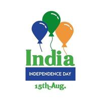 Indien Unabhängigkeitstag Feier mit Luftballons Helium flachen Stil vektor