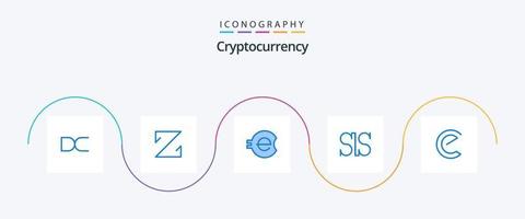 kryptovaluta blå 5 ikon packa Inklusive krypto. energi mynt. e mynt. crypto valuta. salus mynt vektor