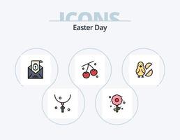 Osterlinie gefüllt Icon Pack 5 Icon Design. Ei. Feiertage. Feier. Ferien. Osterei vektor
