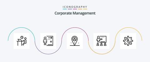 Corporate Management Line 5 Icon Pack einschließlich Personen. Klasse. Arbeit. auslagern. Lage vektor