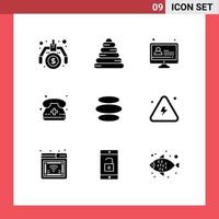 universell ikon symboler grupp av 9 modern fast glyfer av crypto valuta mynt utbildning e dinar medicinsk ring upp redigerbar vektor design element