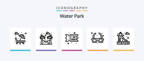 Wasserpark Linie 5 Icon Pack inklusive Valentinstag. Park. Park. Brunnen. Park. kreatives Symboldesign vektor