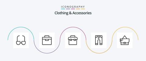 Kläder och Tillbehör linje 5 ikon packa Inklusive halsband. kläder. mode vektor