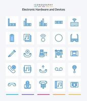 kreativ enheter 25 blå ikon packa sådan som glasögon. wifi. elektricitet. signal. musik vektor
