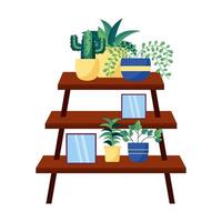 växter och möbler vektor design