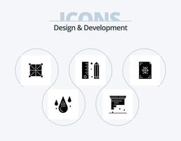 design und entwicklung glyph icon pack 5 symboldesign. Entwicklung. Kodierung. Entwicklung. Regel. Entwicklung vektor
