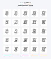 kreative mobile Anwendung 25 Gliederungssymbolpakete wie z. B. zahnärztlich. Handy, Mobiltelefon. App. Bücherei. App vektor