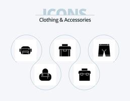 Kläder och Tillbehör glyf ikon packa 5 ikon design. . klänning. portfölj. Kläder. Tillbehör vektor