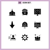 9 kreativ ikoner modern tecken och symboler av disk pil pott Stöd hjälp redigerbar vektor design element