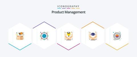 Produktmanagement 25 Flat Icon Pack inklusive Premium. Beste. Linie. Super. Produkt vektor